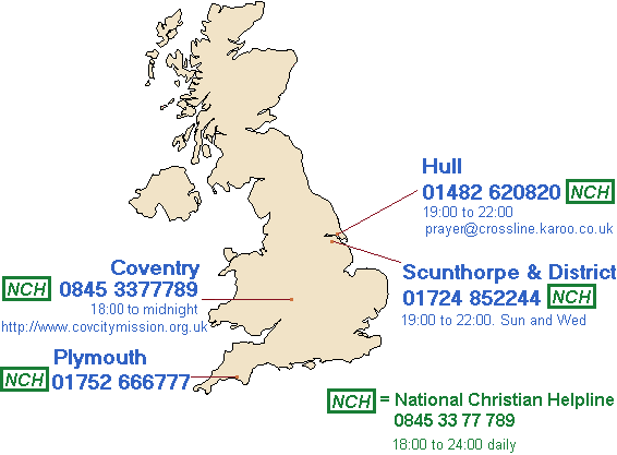 Map of UK with Crossline locations
